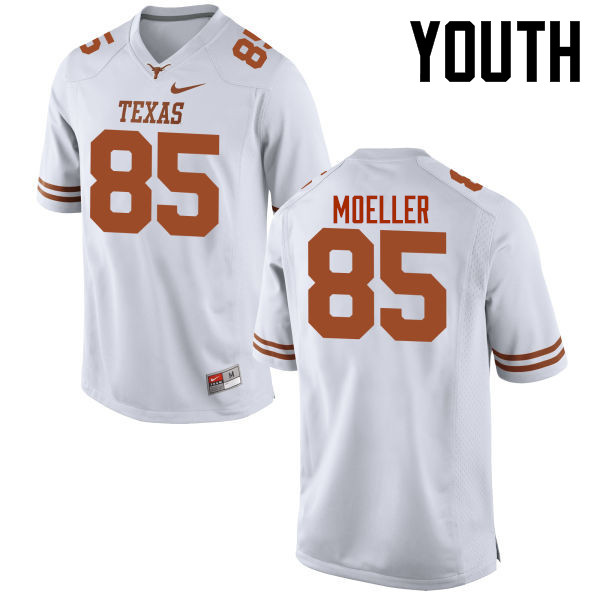 Youth #85 Philipp Moeller Texas Longhorns College Football Jerseys-White